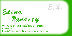 edina mandity business card